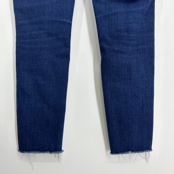 3/$25 LOFT Modern Skinny Jeans 25 Raw Frayed Hem Stretchy Medium Wash Blue Denim - Picture 7 of 7